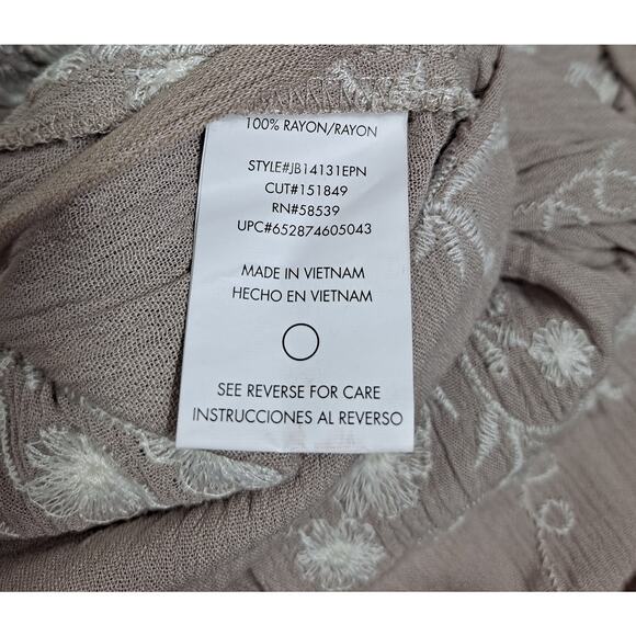 NWT Speechless Juniors' Large Tiered Shift Dress Mini Brown Embroidered - Picture 8 of 10